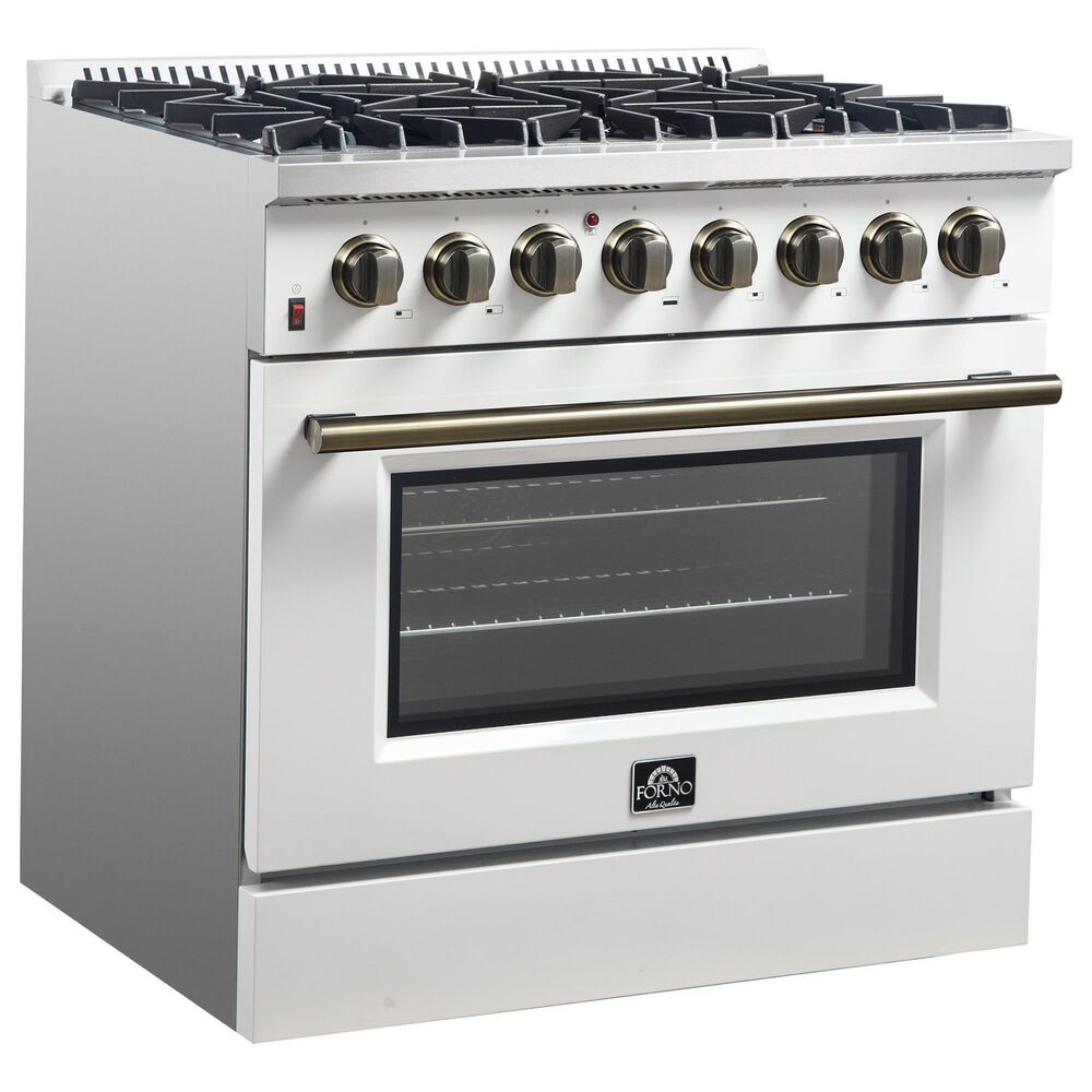 Forno Galiano 36" Freestanding Dual Fuel Range in White, , large