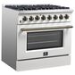 Forno Galiano 36" Freestanding Dual Fuel Range in White, , large