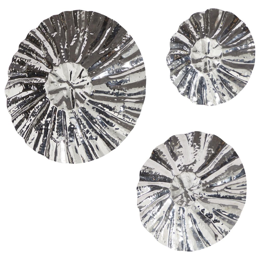 Maple and Jade Assorted Wall Platters in Silver (Set of 3), , large