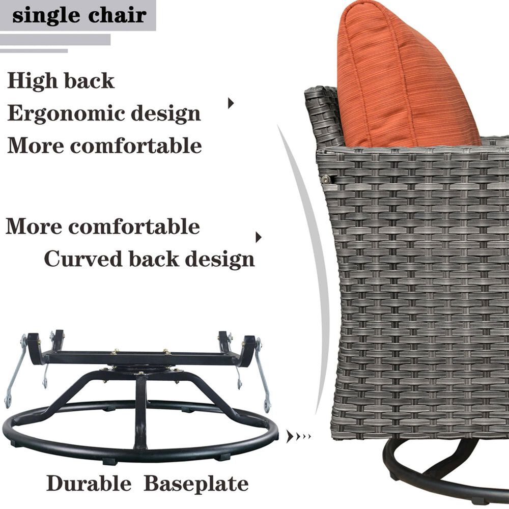 HOMLUX 7-Piece Patio Sofa Set in Orange, , large