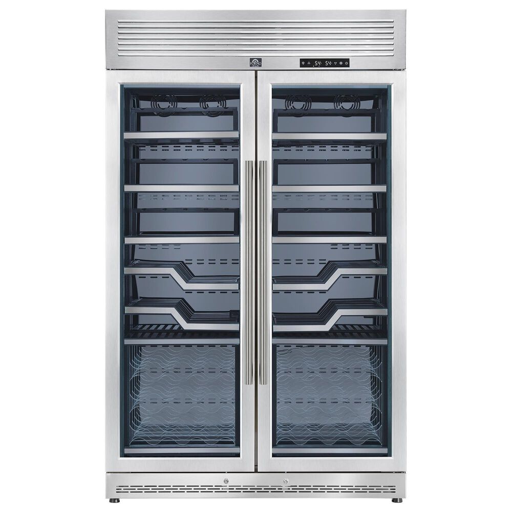 Forno Abruzzo 24 Cu. Ft. Dual Zone Wine Cellar with Clear Acrylic Holders in Stainless Steel, , large