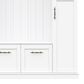 HOMLUX 5-Hook Hall Tree with 4 Side Cabinets and Storage Bench in White, , large