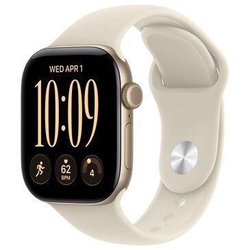 Apple Watch Series 12 (GPS) 42mm Light Gold Aluminum Case with Sand Sport Band - S/M, , large