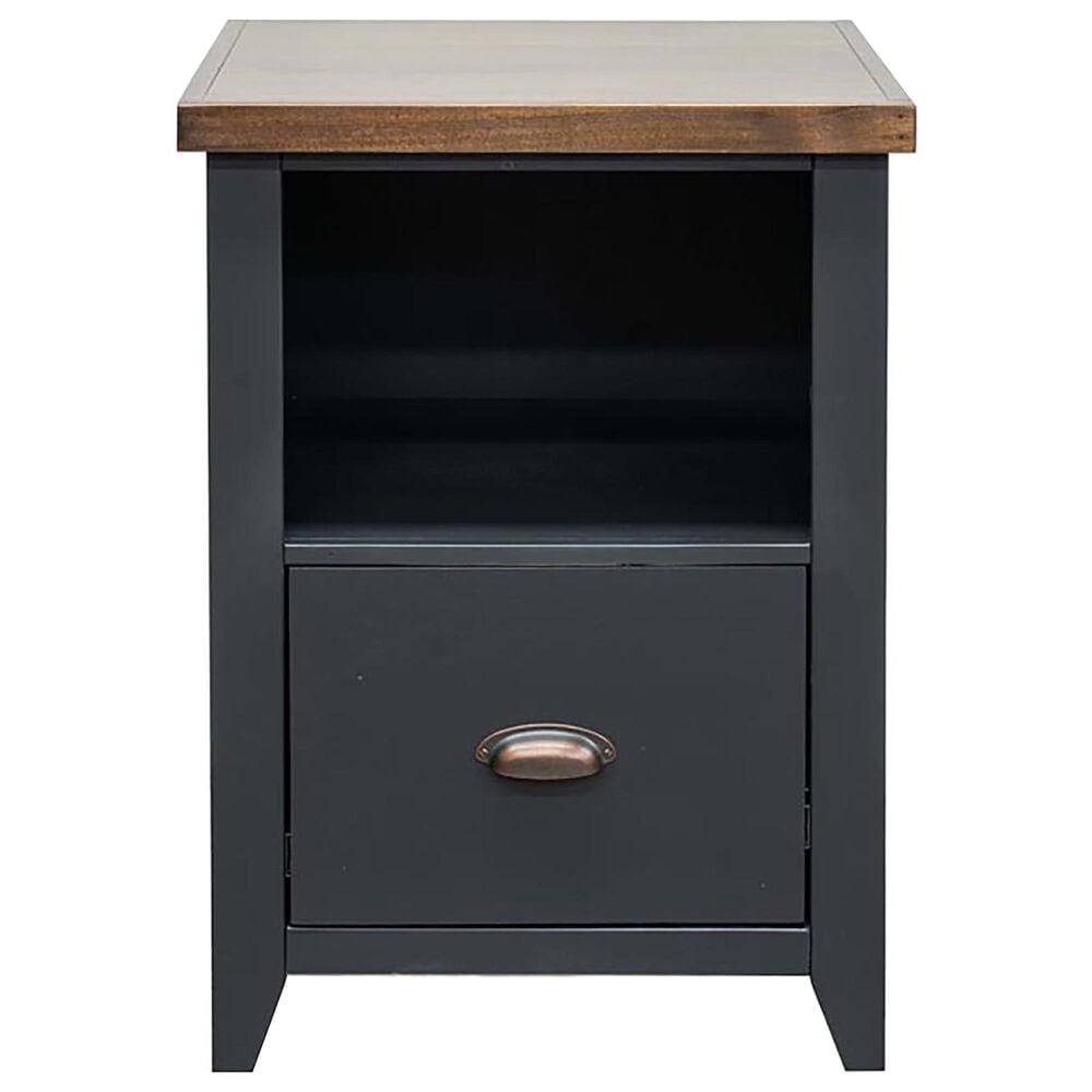 Legends Furniture Essex 1-Drawer File Cabinet in Black and Whiskey, , large