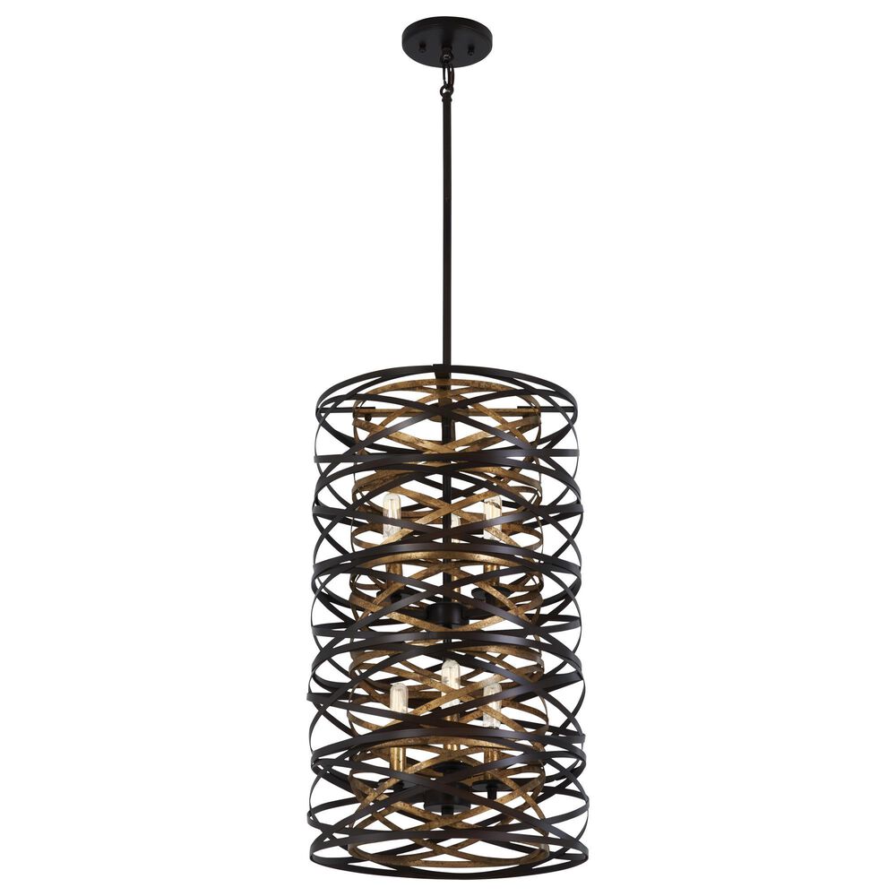 Minka-Lavery Vortic Flow 14" 6-Light Pendant Ceiling Light in Dark Bronze, , large