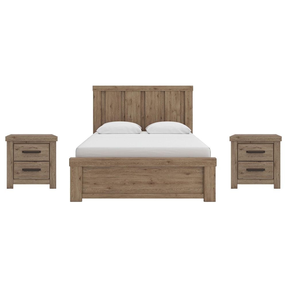 Ashley QUEEN PANEL BED WITH TWO NIGHTSTANDS, , large