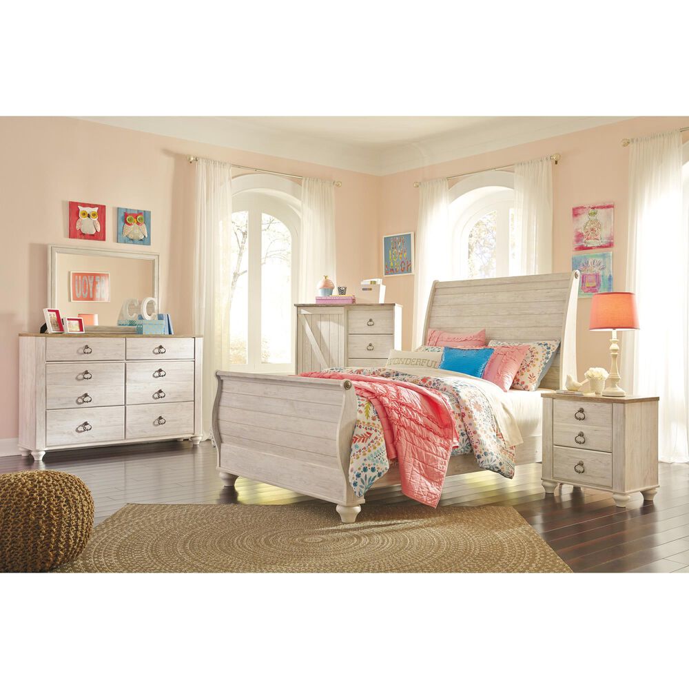 Ashley Willowton 4 Drawer Dressing Chest in Whitewash, , large