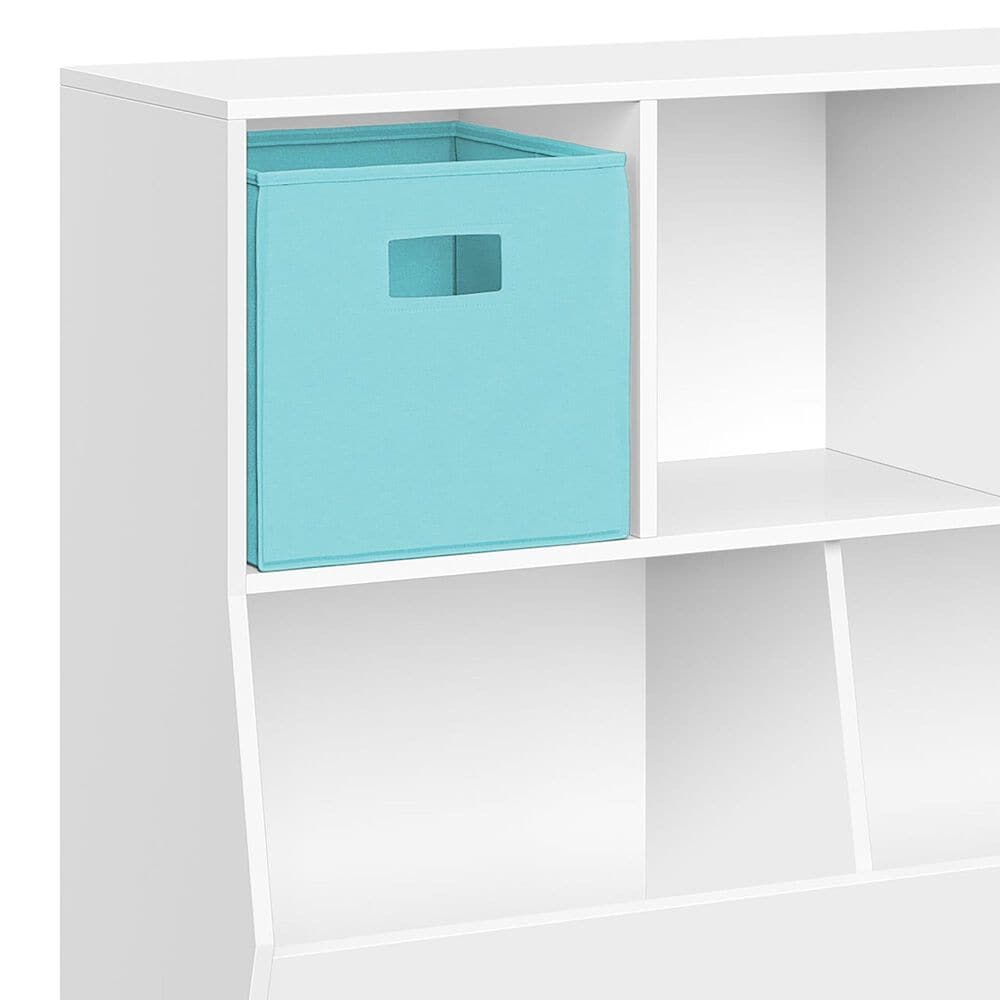 RiverRidge Home Catch-All 5-Cubby Toy Organizer with 2-Aqua Bin in White, , large