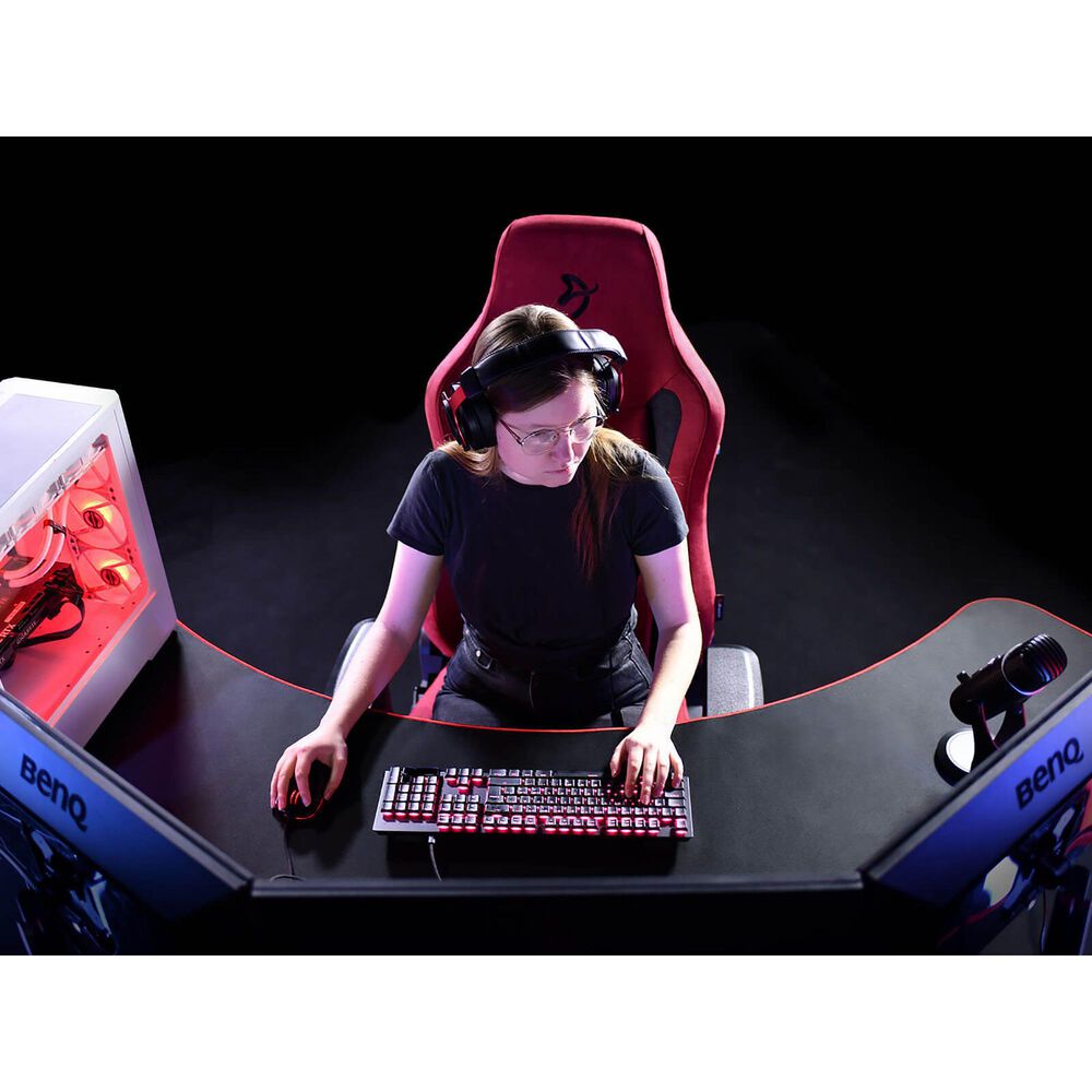 Arozzi Arena Angelo Gaming Desk in Black and Red &#40;Box 1 of 2&#41;, , large