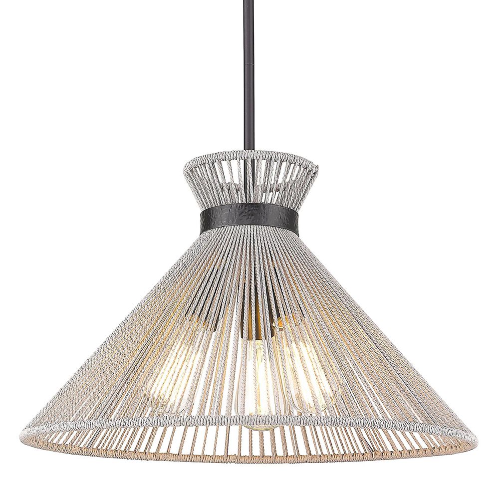Golden Lighting Avon 3-Light Pendant in Matte Black, , large