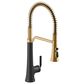 Kohler Tone Semi Professional Pull-Down Kitchen Sink Faucet in Matte Black and Modern Brass, , large
