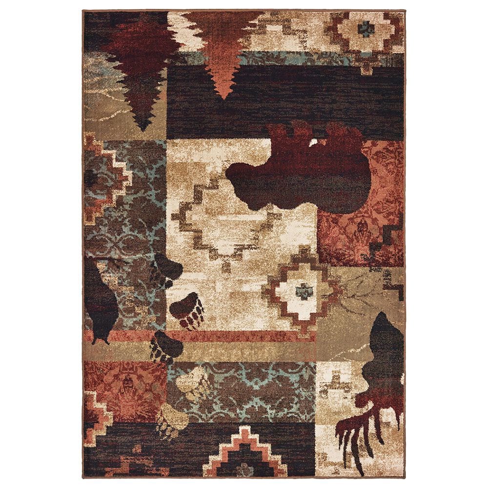Oriental Weavers Woodlands 9649A 9"10" x 12"10" Brown Area Rug, , large
