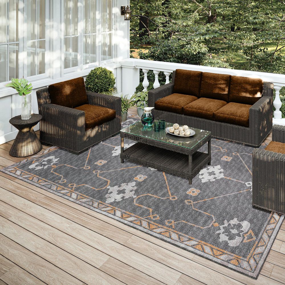 Dalyn Rug Company Sedona SN16 6&#39; x 9&#39; Charcoal Indoor/Outdoor Area Rug, , large