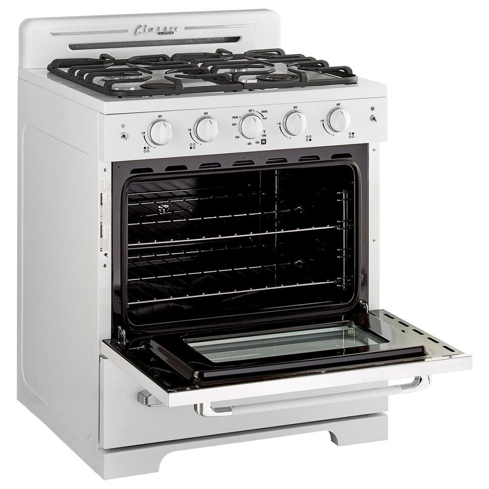 Unique Appliances Classic Retro 30" Pro Convection Gas Range in Marshmallow White, , large
