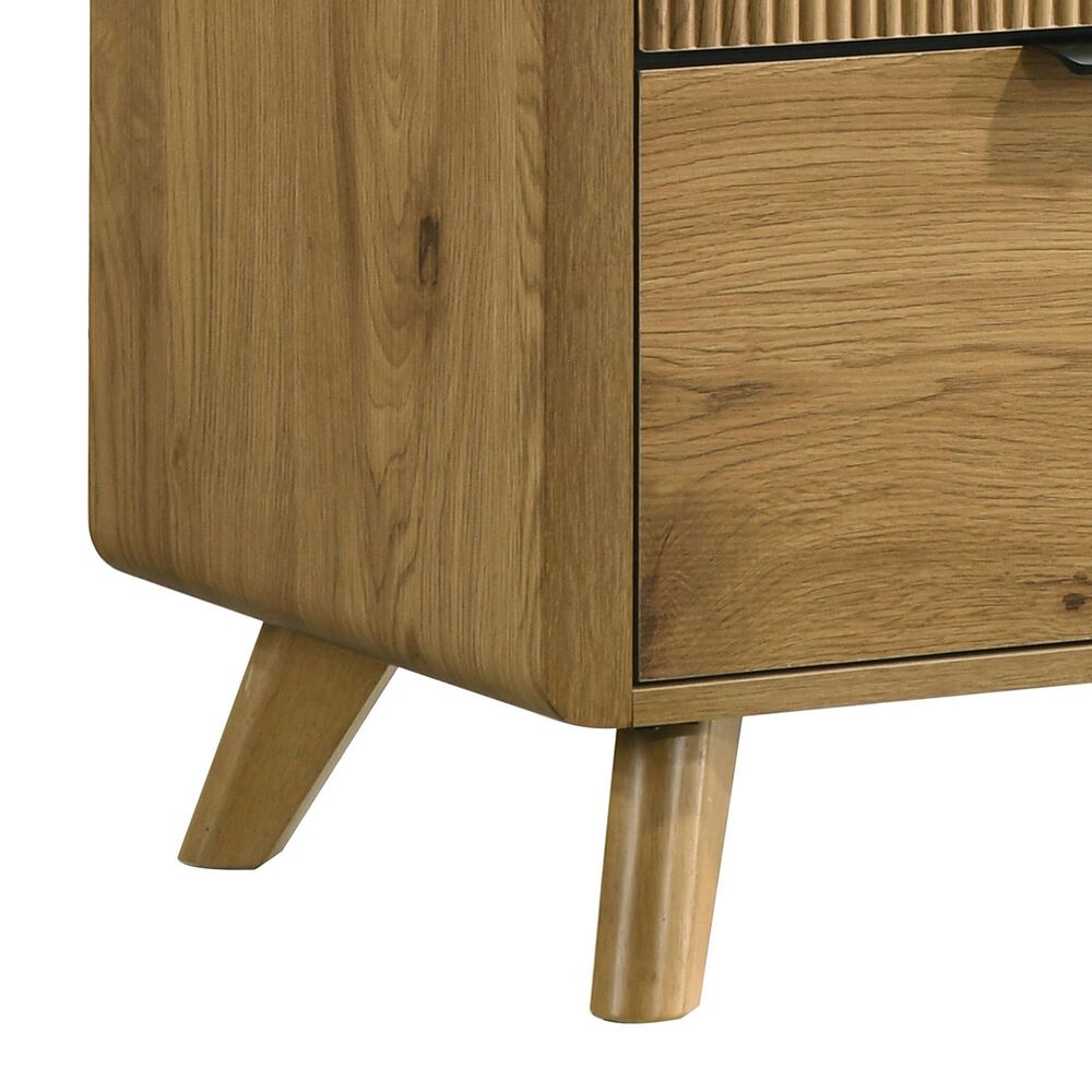 Pacific Landing Bennett King Bed with Two Nightstands in Light Oak, , large