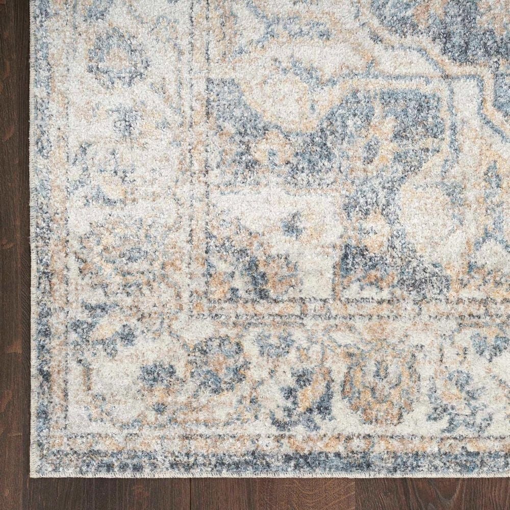 Nourison Astra Machine Washable 7&#39;10&quot; x 10&#39; Grey and Blue Area Rug, , large