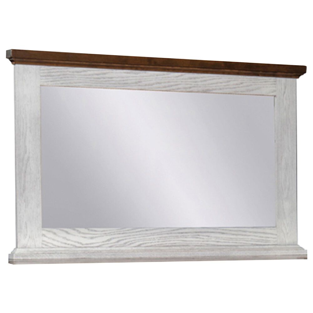 Briarwood Town Hall Mirror for 7-Drawer Dresser in Turkish Coffee and Aged White, , large
