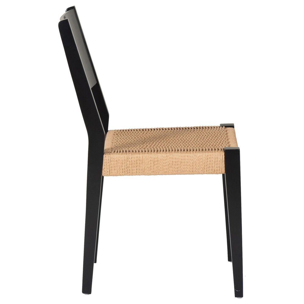 Linon Home Decor Cadence Side Chair with Woven Rope Seat in Black, , large