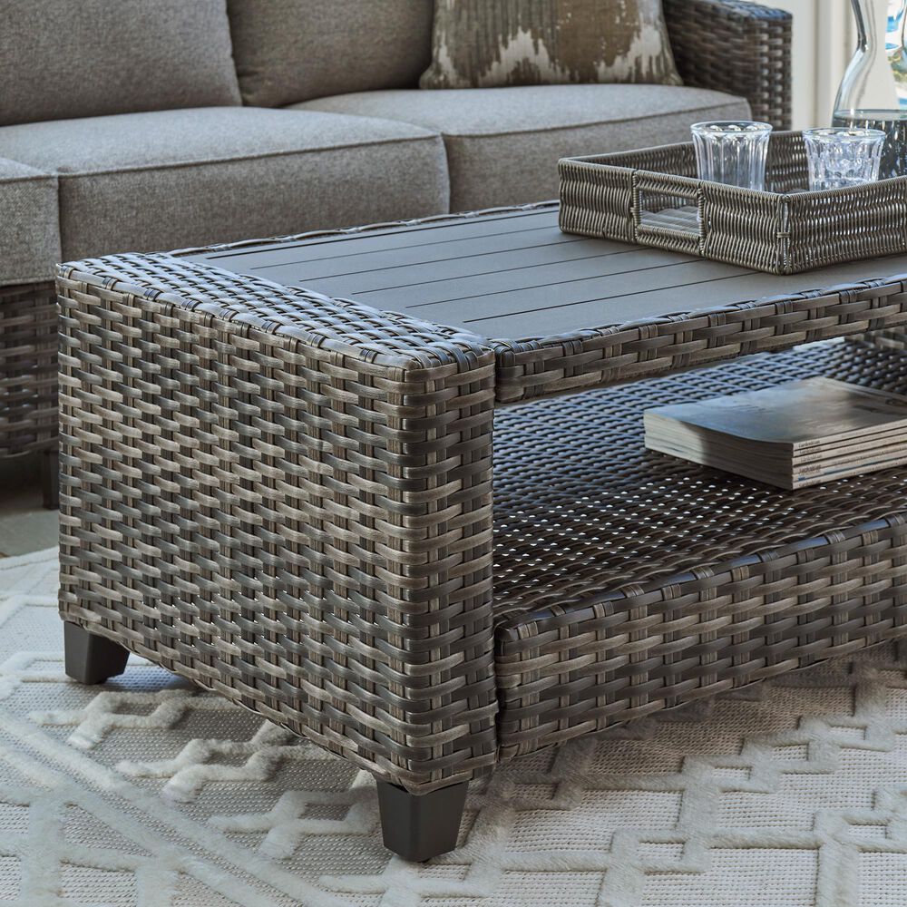 Ashley Oasis Court 4-Piece Patio Conversation Set in Gray, , large