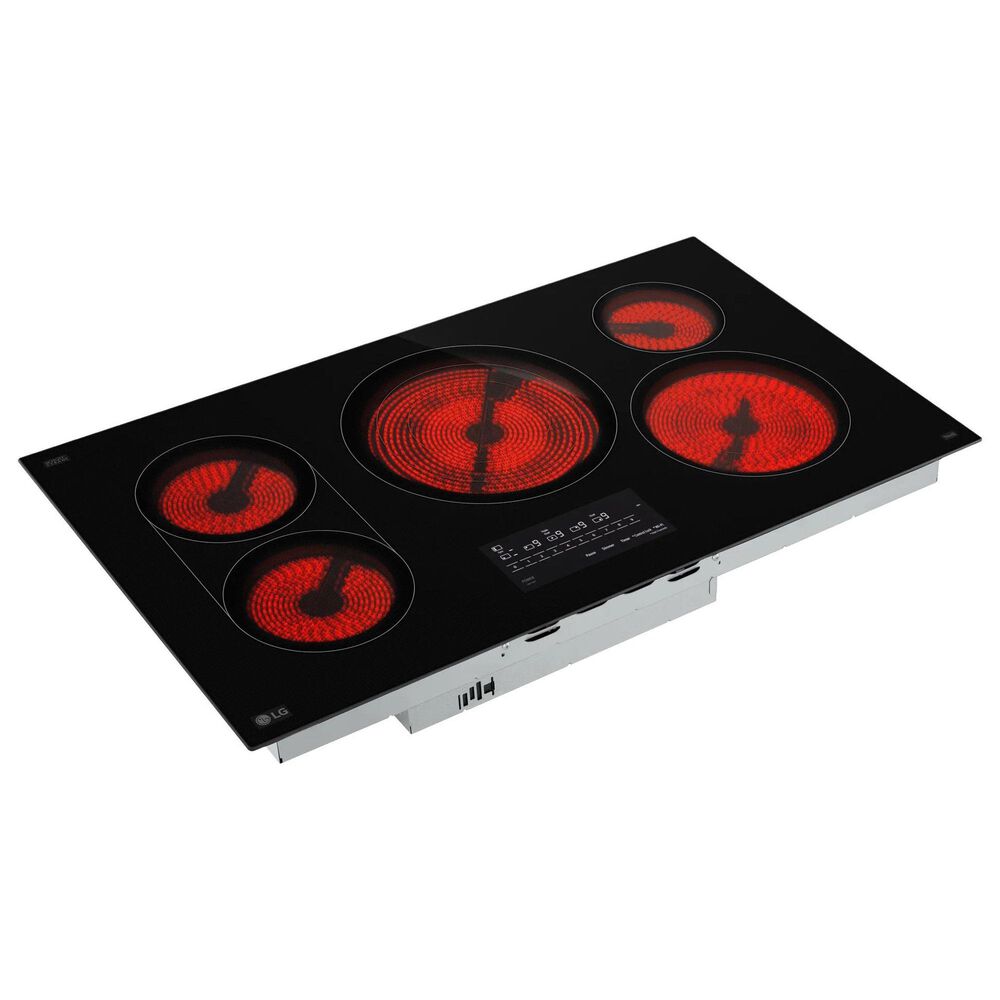 LG 2-Piece Kitchen Package with Print Proof Stainless Steel 6.4 Cu. Ft. Smart Combination Wall Oven and Black 36" Electric Cooktop, , large