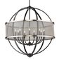 Golden Lighting Colson 9-Light Chandelier with Pewter Mesh Shade in Matte Black, , large