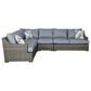 Summit Home Nantucker Bay 4-Piece Patio Sectional in Double Duck Washed Denim, , large