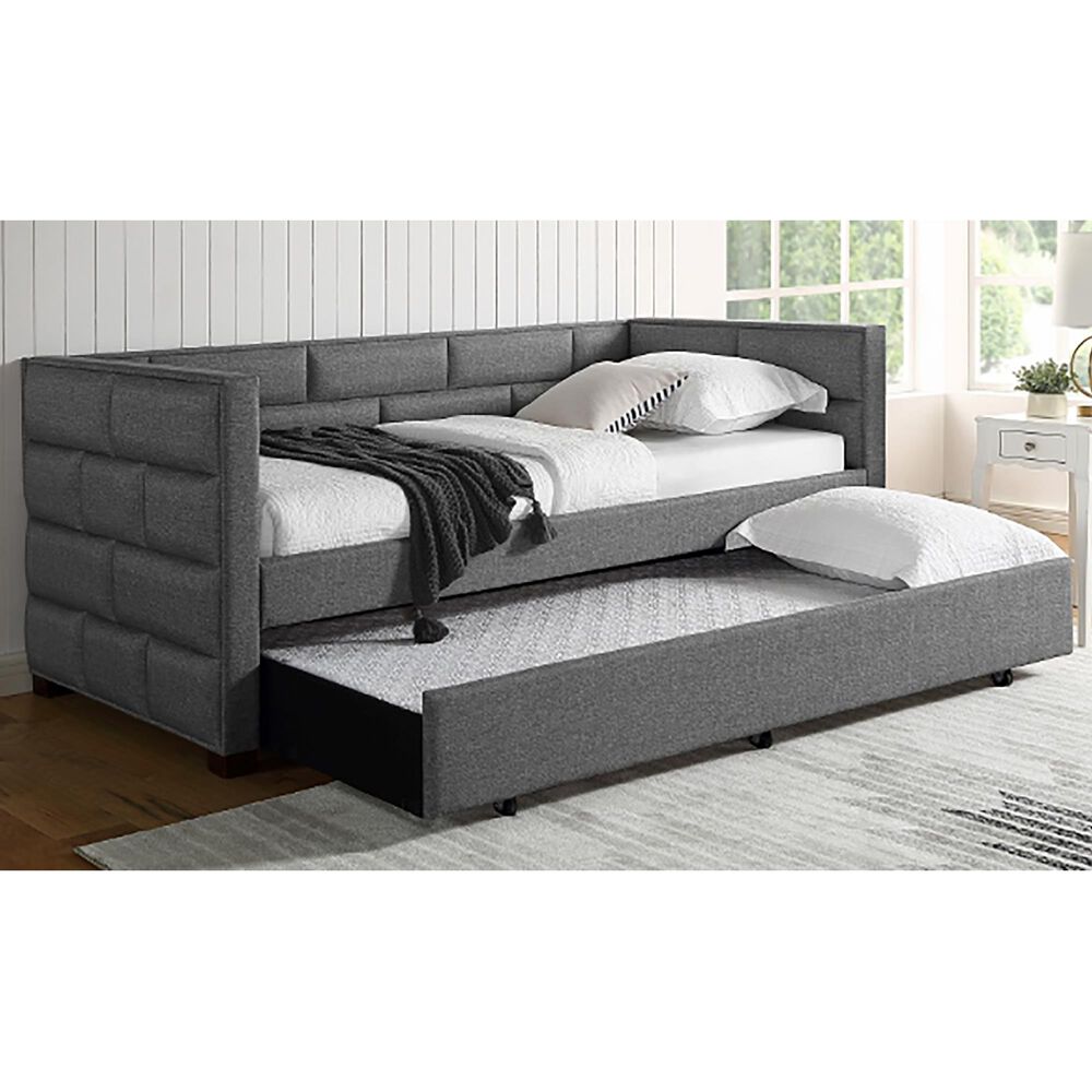 Claremont Flannery Twin Daybed with Trundle in Gray, , large