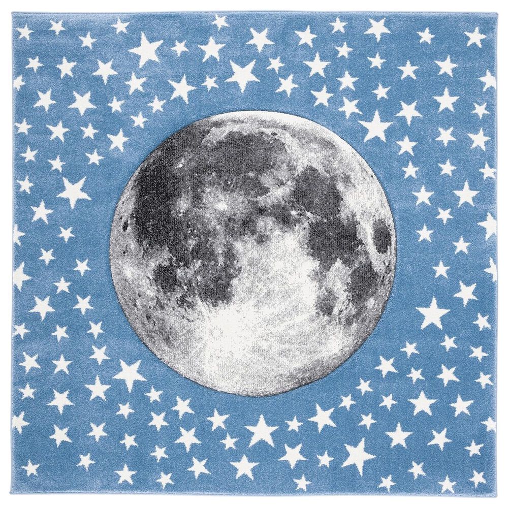 Safavieh Carousel 3" Square Light Blue and Grey Kids  Area Rug, , large
