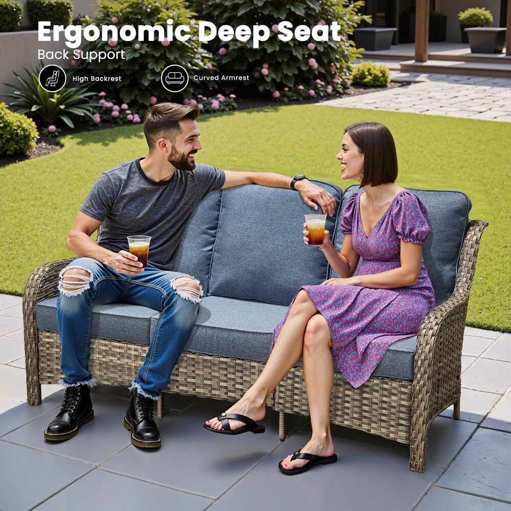 HOMLUX 7-Piece Patio Set in Denim Blue, , large