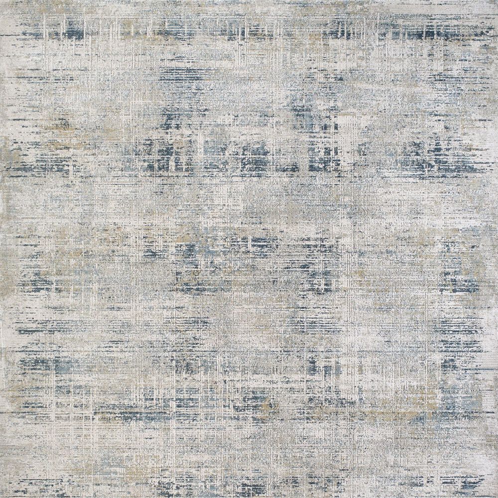 Surya Brunswick Cream, Light Gray, Charcoal, Blue, Dark Blue and Mustard 7'10" Round Area Rug, , large