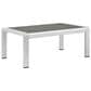 Modway Shore 4-Piece Outdoor Aluminum Conversation Set in Silver and Navy, , large