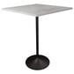 Leisuremod LeisureMod Verve Collection Modern Bar Height Table Black Base with 36 Square Marbleized White Laminated  Top, , large