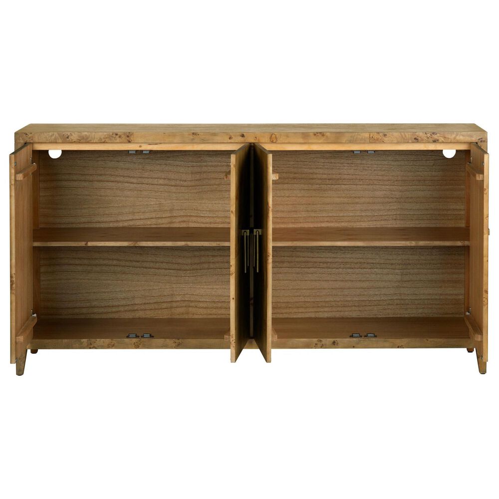 Crestview Collection Richmond Mappa Burl 4-Door Media Sideboard in Brown, , large