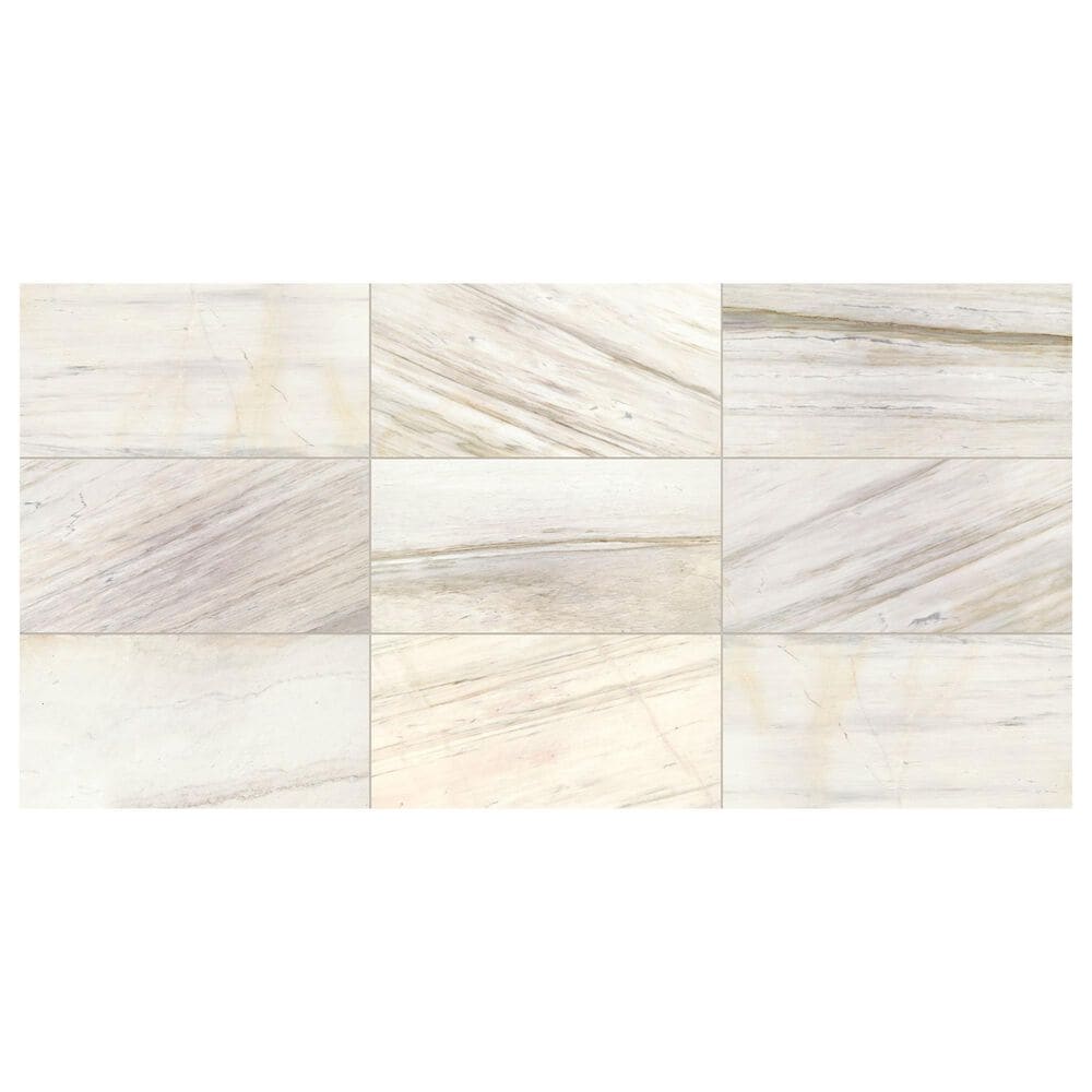 Dal-Tile Fonte Pier White 12" x 24" Polished Natural Stone Tile, , large