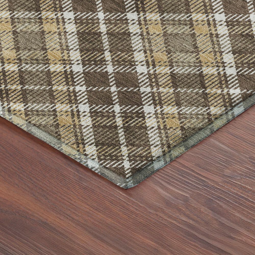 Dalyn Rug Company Soft Essentials Plaid Chocolate 1'8" x 2'6" Indoor/Outdoor Area Rug, , large