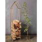 Creative Coop Metal House Shaped Fire Wood Holder with Handle in Gold, , large