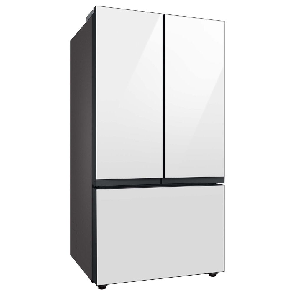 Samsung Bespoke Bespoke 30.1 Cu. Ft. 3-Door French Door Refrigerator - White Glass Panels Included, , large