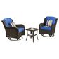 HOMLUX 3-Piece Patio Conversation Set with Swivel Chairs in Navy Blue, , large