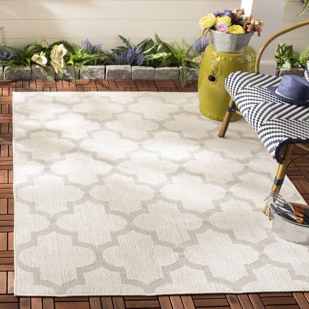 Safavieh Bermuda BMU804A 9&#39; x 12&#39; Ivory and Light Grey Indoor/Outdoor Area Performance Rug, , large