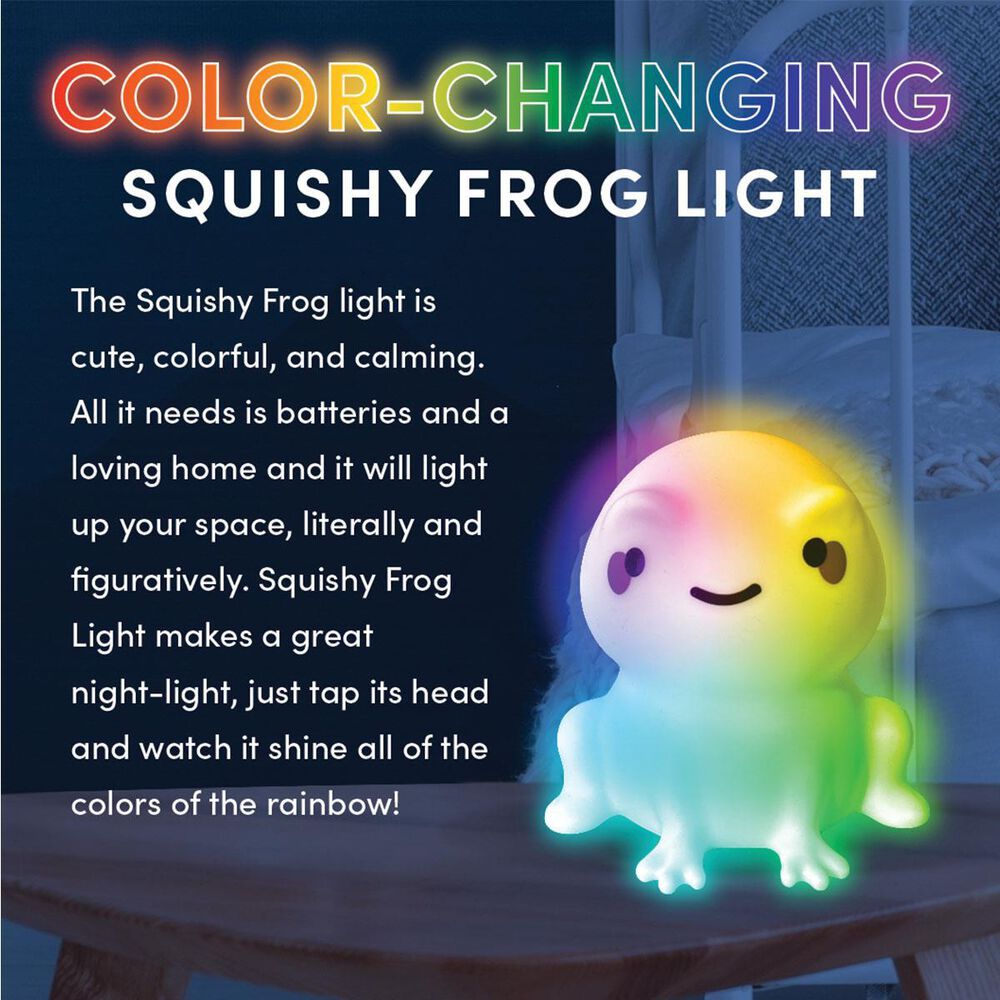 InnoVibe Color-Changing Squishy Frog RGB Touch Night Light, , large
