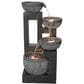 Alfresco Home Fourfall Resin Fountain with Lights in Gray, , large