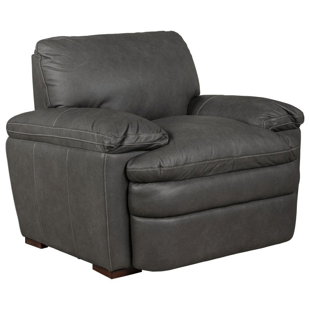 Superb Leather Leather Accent Chair in Osolo Dark Grey, , large