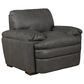 Superb Leather Leather Accent Chair in Osolo Dark Grey, , large
