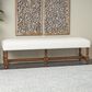 Maple and Jade Home Bench with Turned Legs in Varnished Brown, , large