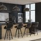 Lumisource Cosmo 26" Swivel Counter Stool with Black Cushion in Black and Chrome (Set of 2), , large
