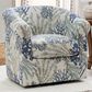 Linon Home Decor Bonnie Swivel Club Chair in Ocean Blue and White, , large