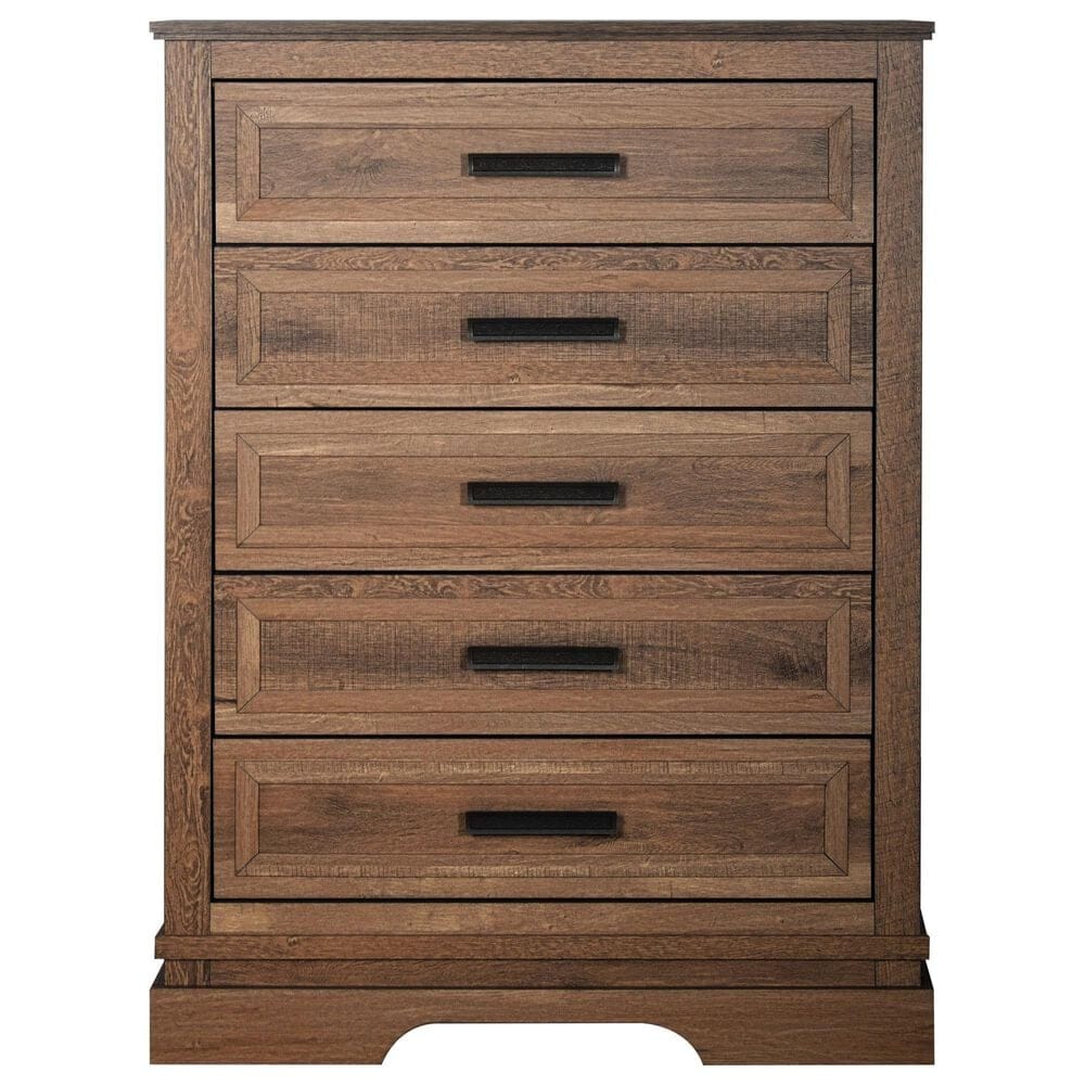 New Heritage Design Coventry Hall 5-Drawer Chest in Pecan, , large