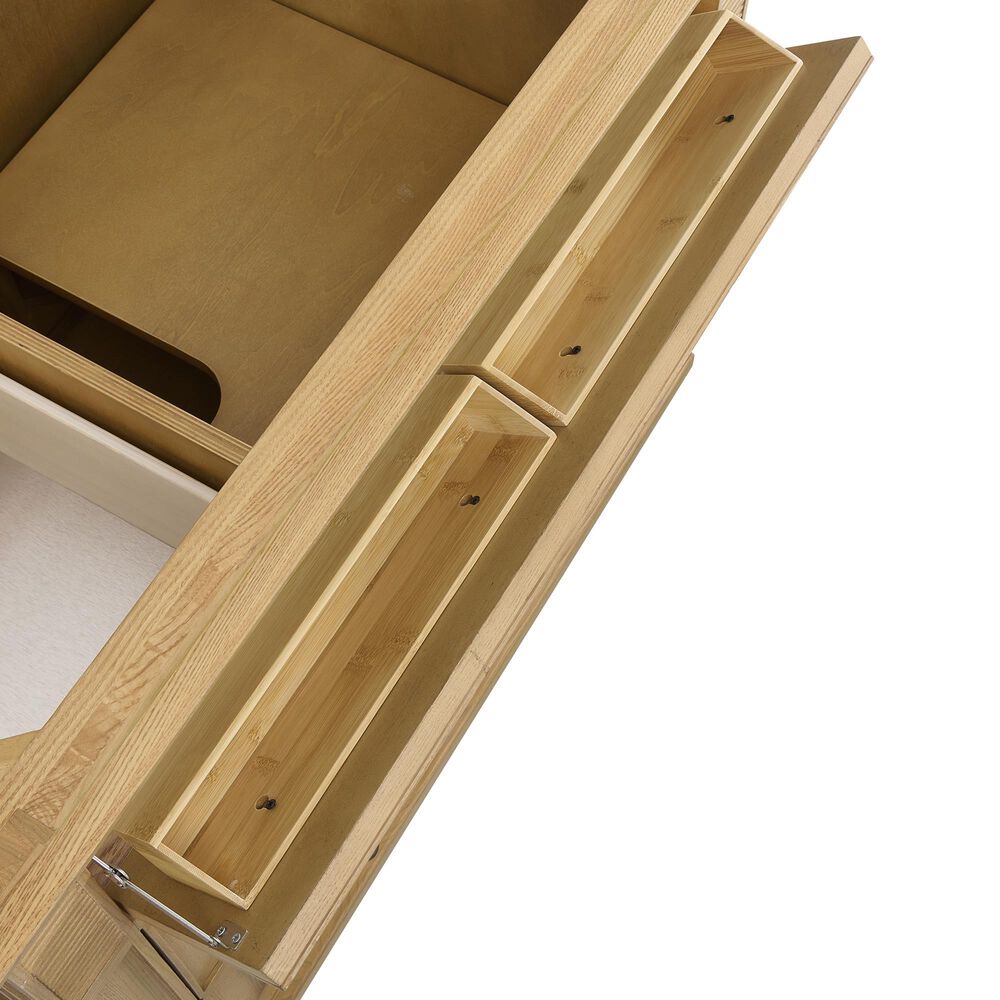 James Martin Vanities Lorelai 36" Single Vanity in Light Natural Oak with 3 cm White Zeus Quartz Top, , large