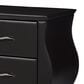 Baxton Studio Erin 2-Drawer Nightstand with Black Faux Leather Upholstery in Chrome, , large