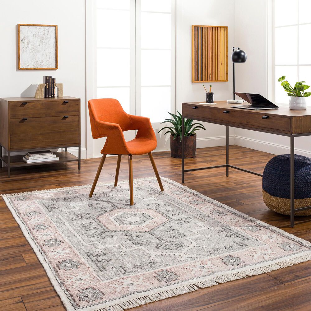 Surya Bursa 8&#39; x 10&#39; Light Gray, Dusty Pink, Charcoal and Cream Area Rug, , large